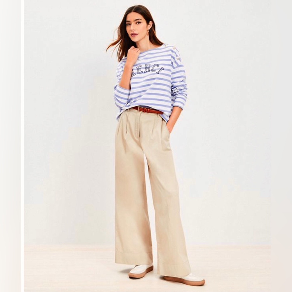 Loft wide leg pleated pants NWT